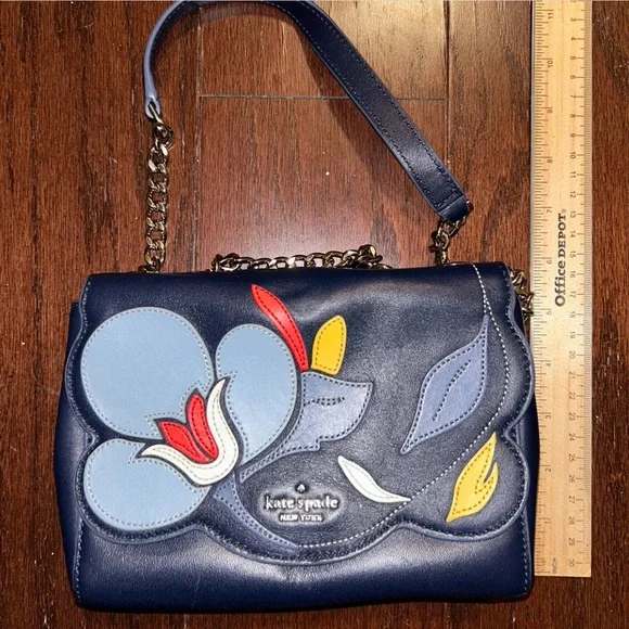 Kate Spade Blue and Black Floral Crossbody Bag - Picture 8 of 11